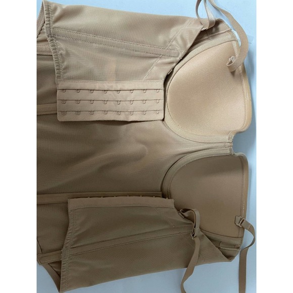 Soiree Longline Bustier Bra LeMystere $86 NWT Corset/Bustier BEIGE TAN 32DDD/F - Picture 6 of 11